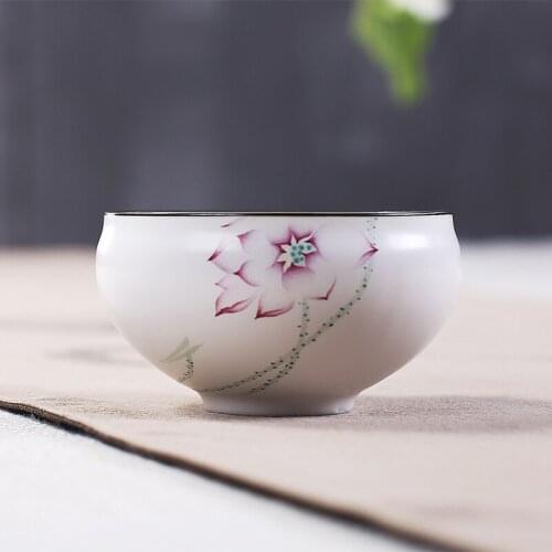 Chinese Kung Fu Tea Cup Jingdezhen White Ceramic Mug Large Capacity Cups and Mugs