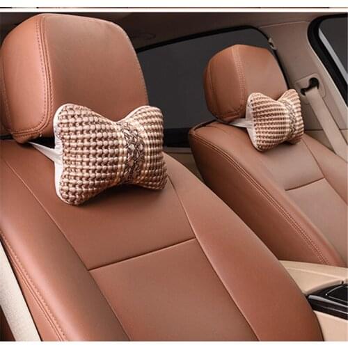 2 Pieces Of 4-Color IceSilk Compilation Of Car Headrest Supply Of Neck Car Safety Accessories