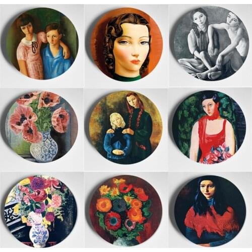 Moise Kisling Wall Plate High-Quality Beautiful Decorative Plate Ceramic Room Hotel Resturant Decorative Europe Art Plate