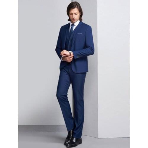 Black Wedding Suits Tuxedo Groom And Groomsman Suit Notch Laple Jacket Pants Waistcoat Outfit Men Formal Attire 3 Piece