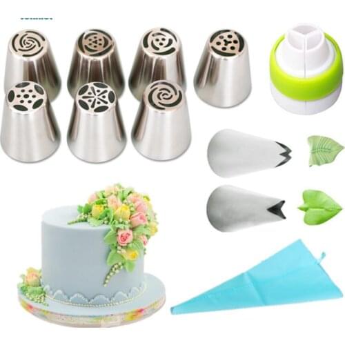 Wholesale 200set high quality 7Pcs/Set Stainless Steel Russian Piping Nozzles Pastry Decoration Tips Cake Decoration Accessories