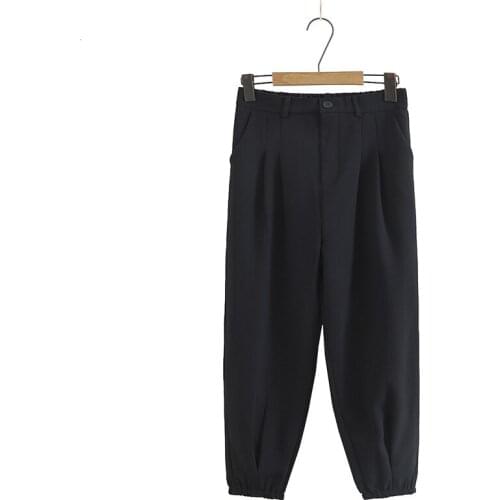 Plus Size XL-5XL Womens Solid Grey Black Simple Officewear Pants Elastic Waist Harem Elegant Long Pants