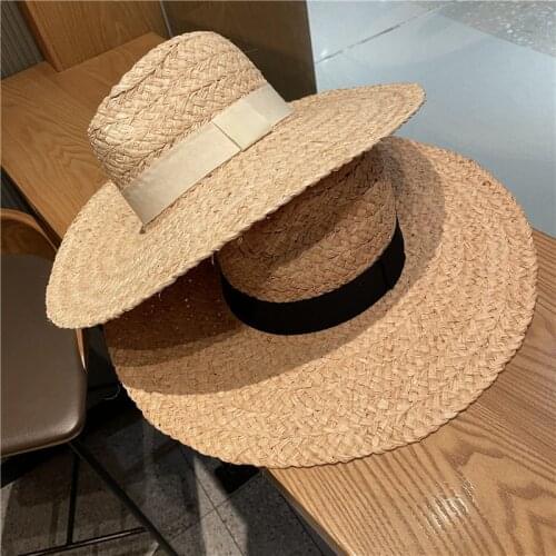 New Custom Hat Men Caps Beach Wide Brim Panama Raffia Fitted Hat For Women Fedora High Quality Handmade Sun Protection Hat Cape