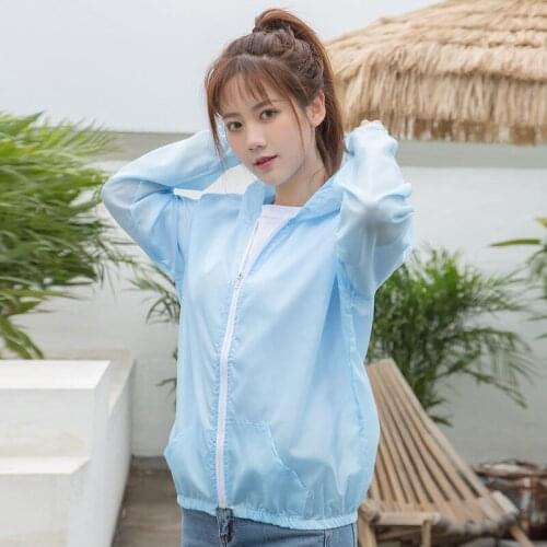 2021 Hooded Sun Protection Clothing Thin Sunscreen Jacket Running Camping Long Sleeve Breathable Air Conditioner Shirt X238
