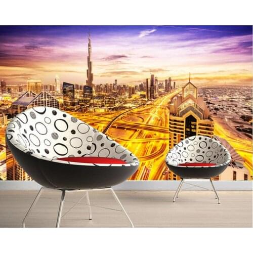 Modern urban architecture Scene street sofa TV background wall painting wall mural photo wallpaper Home Decoration