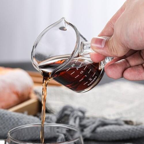 Glass Milk Jug Twin Spout Pouring 70ML Set of 2pcs Coffee Cream Sauce Jug Milk Frothing Jug Pitcher Barista Craft Coffee Latte