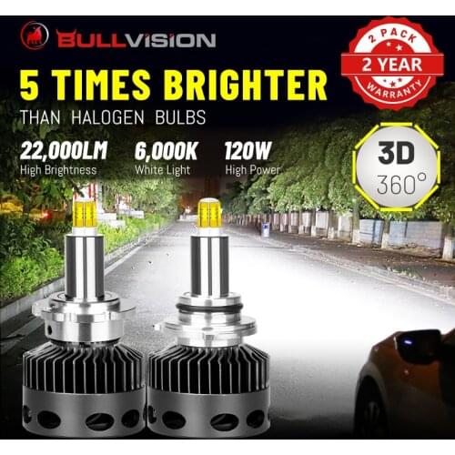 Bullvision H7 LED D1S D2S D3S D4S D2H Headlights 22000LM 360 Degree CSP Chips LED H1 H11 H8 H9 9005 9006 HB3 HB4 Canbus No Error