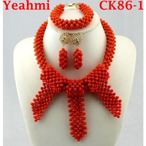 Amazing African Beads Jewelry Set Crystal Beads Necklace Set Nigerian Wedding African Jewelry Set Crystal Jewelry Set CK86-1