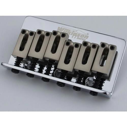 Wilkinson Chrome Electric Guitar Fixed Bridge String Thru Bridge Steg Tailpiece String Spacing 10.5mm Silver
