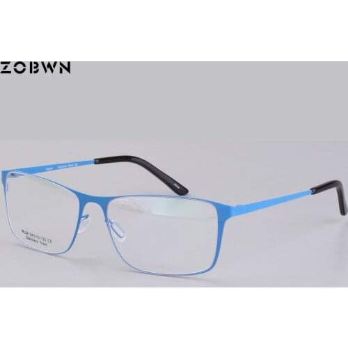 ZOBWN new arrival Fashion Metal Glasses Frame Men Women Plain lens super thin light Spectacles Vintage Female Eyeglasses Frames