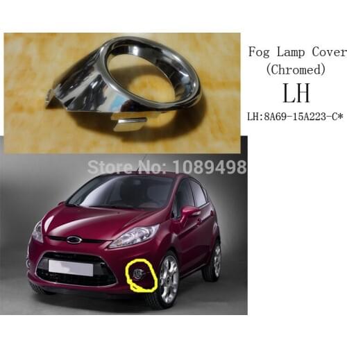 1 PC LH Left side chromed fog light lamp cover bezel for Ford Fiesta 2009-2012