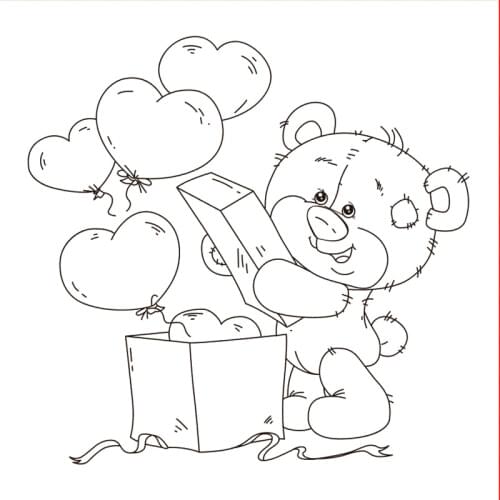 10x10 Bear cub opens the gift box Transparent Clear Stamps Silicone Seals for DIY scrapbooking photo album Card Making