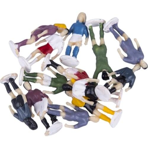 12Pcs/Set 1:87 Mini Football Figures Sport Soccer Figures Sand Table Layout Model - Types and Colors are Random