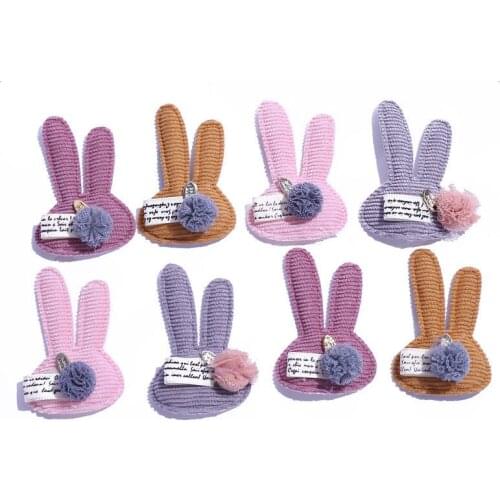 20Pcs/lot Padded Appliques Rabbit Head Patch for Clothing Craft Sticker DIY Hair Ornament DIY Supplies