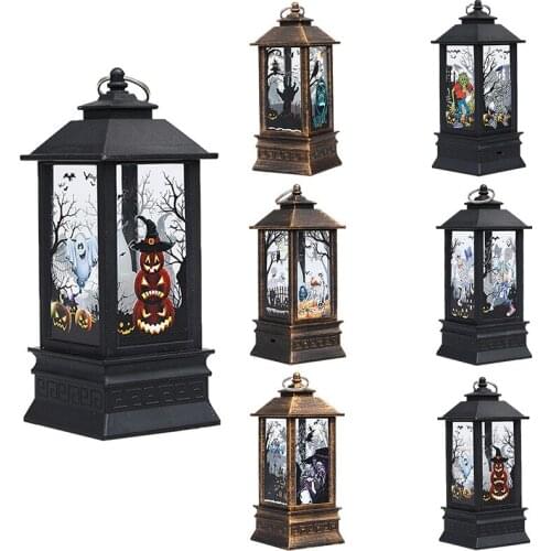 2021 Halloween Lantern LED Wind Lights Pumpkin Witch Skull Electronic Candle Light Home Party Decoration Prop No Battery Decor