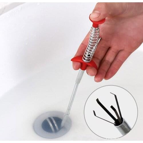 3m Sewer Dredging Artifact Pipe Cleaner Four-claw Extractor Cleaning Floor Drain Hair Grab Hook Kitchen Foreign Object Gripper