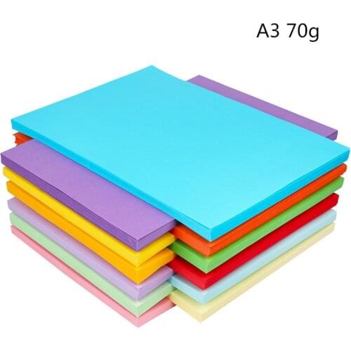 50pcs/lot A3 70g Color Copy Paper Childrens Handmade Origami Paper Cardboard Kindergarten Paper Cutting Materials