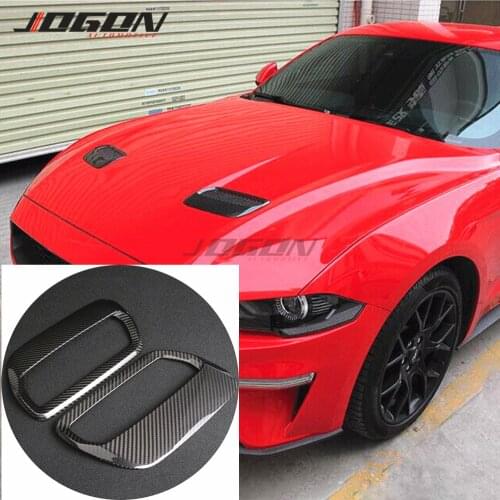 Real Carbon Fiber For Ford Mustang Ecoboost GT350 GT Coupe 2018 2019 Car Accessories Engine Hood Air Outlet AC Cover Trim