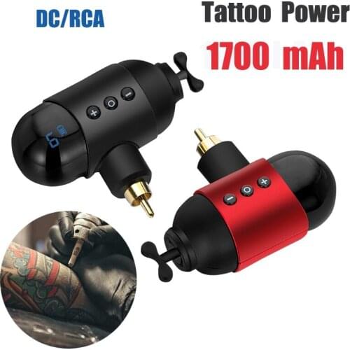Profession Wireless Tattoo Power Supply RCA DC Interface Rechargeable Lithium Battery for Tattoo Machine Gun