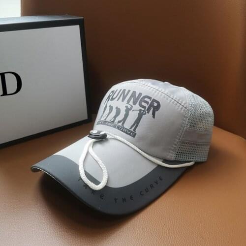 HT250 Dry Running Baseball Summer Mesh Letter Printed Cap Visor Mens Hat with Adjust bandage Sport Cool Quick dry Outdoor hat