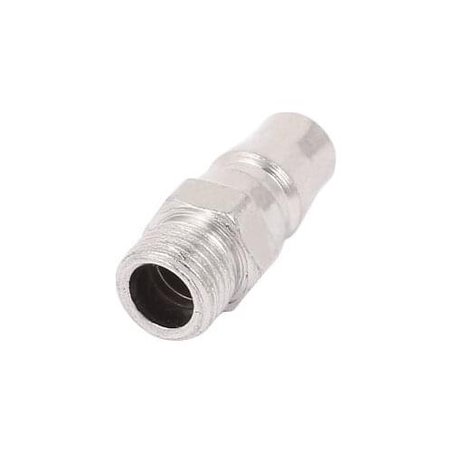PM20 Male Thread Quick Fitting Pneumatic Connector Coupler Silver Tone