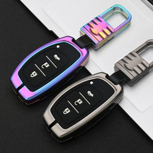 For Hyundai Solaris Veloster ix35 Kona Accent i40 Santa fe Ioniq 2010 2015 2018 2020 Galvanized Zinc Alloy Car Key Case Cover