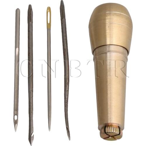 CNBTR 2.15CM Dia Metal Handle Sewing Awl Hand Stitch Shoe Repair Tool for DIY Sewing Repairing Canvas Leather