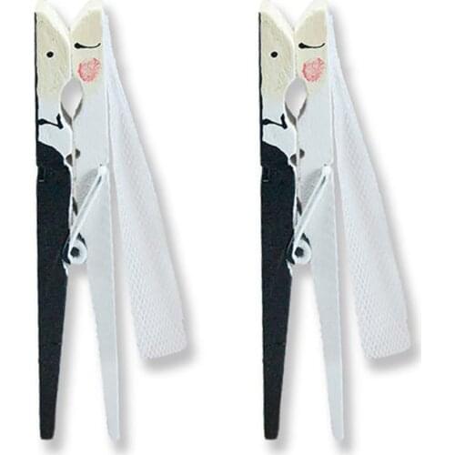 Happy adım12 Pcs bride Groom Wooden Pegs wedding bride mariage хна henna