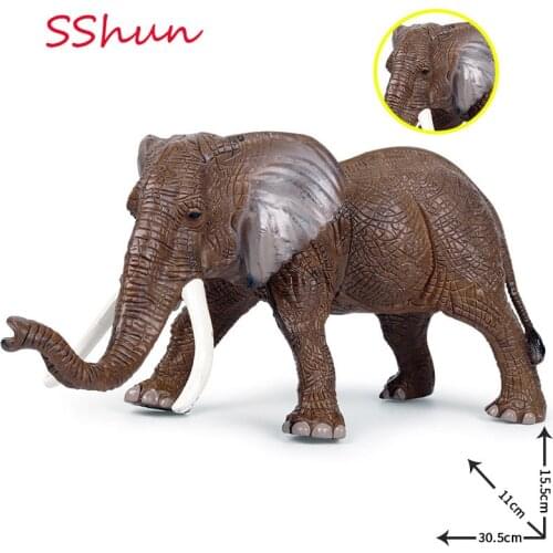 Children simulation wild animal hollow elephant model African male elephant Zoo elephant Asian elephant Static model toy