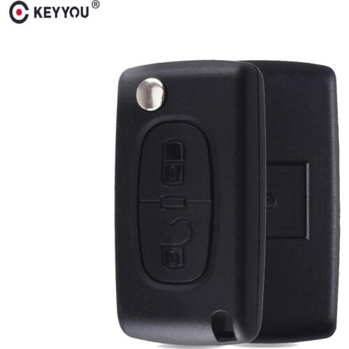 KEYYOU CE0523/CE0536 2 Buttons Flip Remote Car Key Case Shell For Peugeot 107 207 306 307 307S 407 607 807 VA2/HU83 Blade