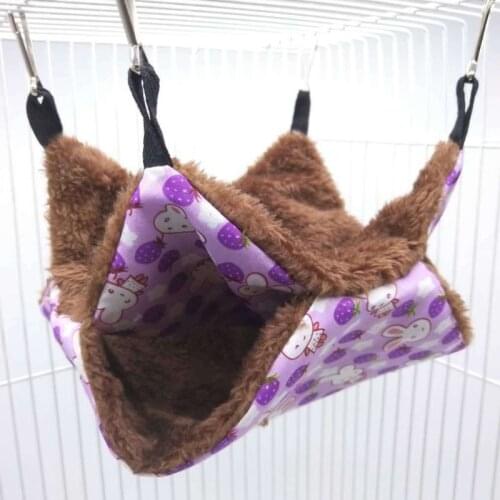 Pet Hammock Double-layer Plush Fleece Soft Winter Warm Hanging Nest Sleeping Bed Small Pets Hamster Squirrel Chinchilla Guinea