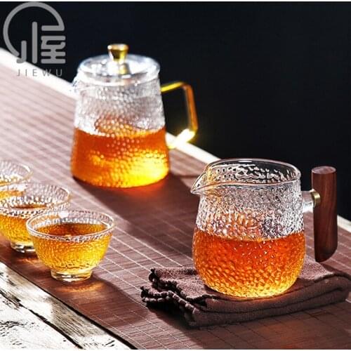 JIEWU Hammered Glass Tea Cup High Temperature Resistant Filter Integrated Tea Cup 2021 New Hot Office Home Kitchen Accessories