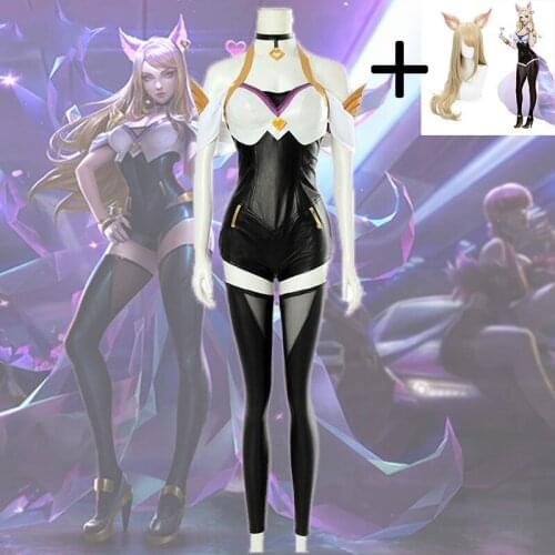 Game LOL K / DA Akali Cosplay Costume LOL KDA Akali Cosplay Costume Winter Uniform Womens Full Set akali kda Halloween cosplay