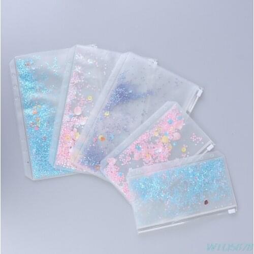 Transparent PVC Storage Card Holder with Zipper for A5 A6 Pouch Diary Planner