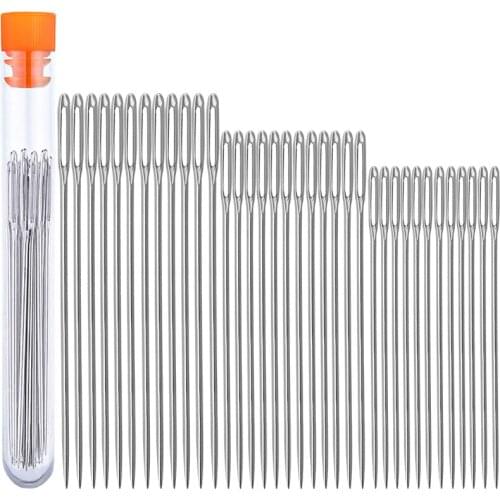 LMDZ Large Eye Sewing Needles Sewing Sharp Needles Embroidery Needles for Quilting Cross Stitching with a Plastic Bottle 36 PCS