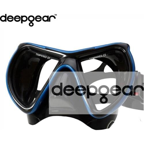 DEEPGEAR Professional scuba dive mask two window snorkel mask black silicon dive mask top scuba gears swimming diving equipment