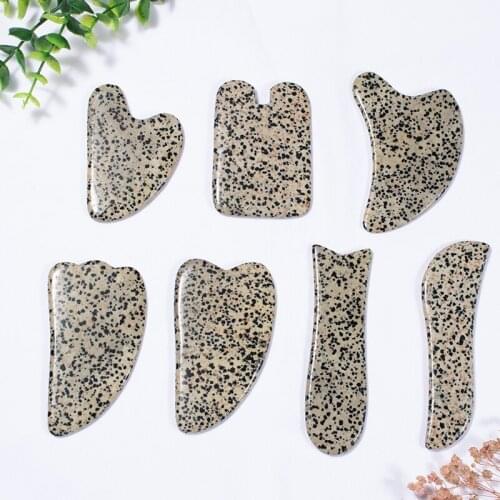 Natural Speckle Stone Jade Guasha Scraping Board Facial Massager Pressure Therapy Scraper Health Care Beauty Massage Tool