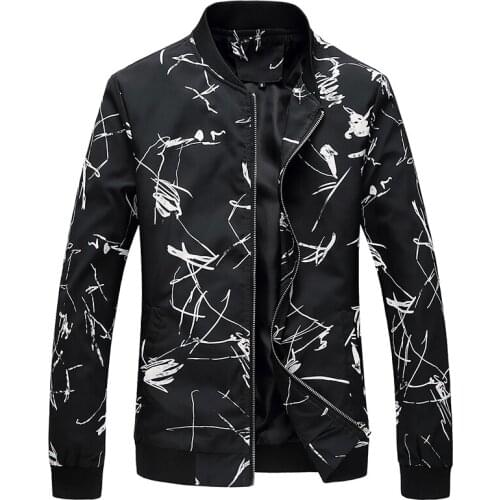 Floral Jackets Men Spring Autumn Fashion Casual Sportswear Print Streetwear Baseball Coat Male Bomber Jacket Plus Size M- 6XL