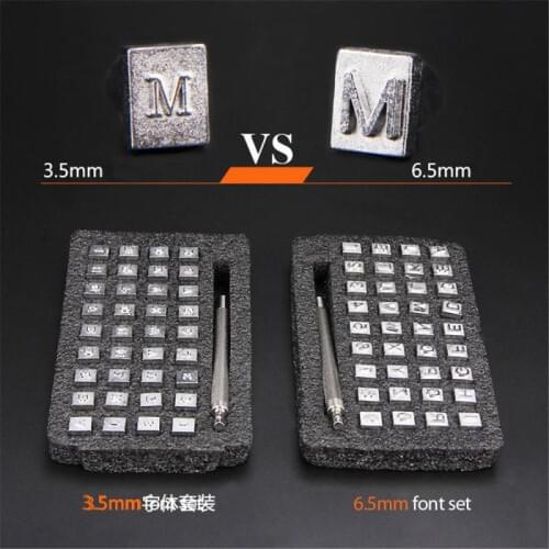 Alphabet Letter Leather Stamper Set Alloy Steel Leather Punching Tools For DIY Leather Craft Tools 6.5mm / 3.5mm