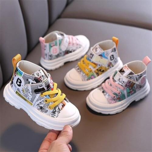 Disney the new childrens shoes fashion sneakers autumn 2021 male and female children baby leather soft bottom running shoes