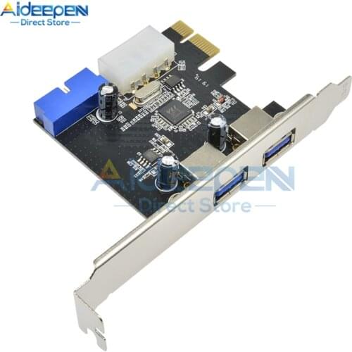 1Pcs PCI Express USB 3.0 2 Ports Control Adapter board With Control Card Adapter 4-Pin & 20 Pin