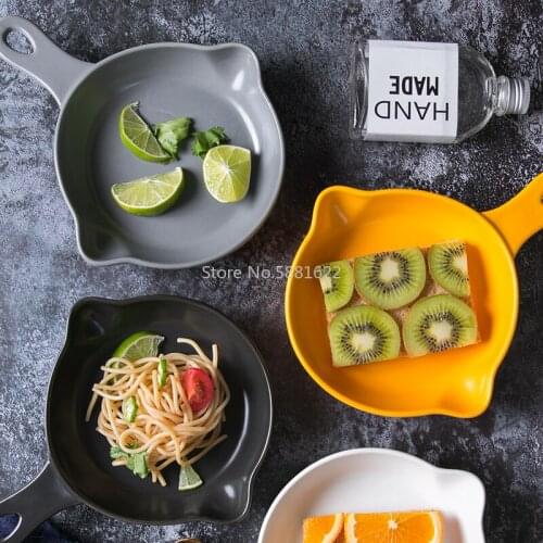 Simple Ceramic Plate Nordic Tableware Personality Creative Household Dinner Plate Rice Plate Baking Plate Fruit Plate
