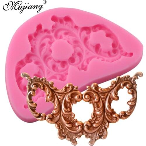 DIY Baroque Scroll Relief Cake Border Silicone Mold Cake Decorating Tools Fondant Chocolate Candy Gumpaste Cupcake Baking Moulds