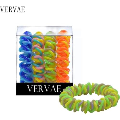 2021 Elastic Hair Bands for Women Hair Accessories No Crease Hairbands for Girl Spiral Twist Hair Ties Headwear 4-PCS