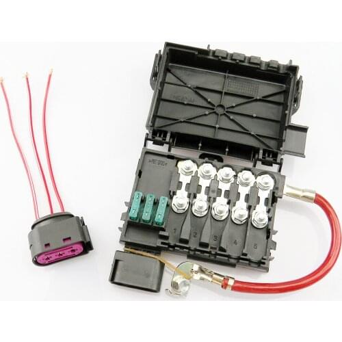 SCJYRXS 1J0937617D 1J0 937 617D 1J0937773 1J0 937 773 Battery Fuse Box + Connector Cable Plug For VW Bora Golf MK4 MK5 Beetle