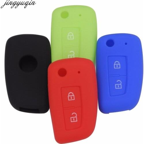 Jingyuqin Silicone Key Cover 2 Buttons Case For Nissan Qashqai J11 X-trail Murano MAXIMA ALTIMA Juke Car styling