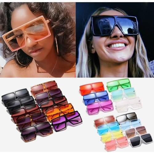 Wholesale 32 Mixed Colors Sunglasses For Women In Bulk Vendors Red Shades Ladies Oversize Glasses Square Big Frame Sunglasses