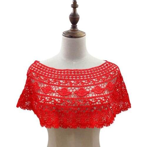 Modern Fashion Lace Collar 3D cotton Fabric Trim ribbon DIY Embroidery dubai Applique Sewing guipure wedding Neckline decor