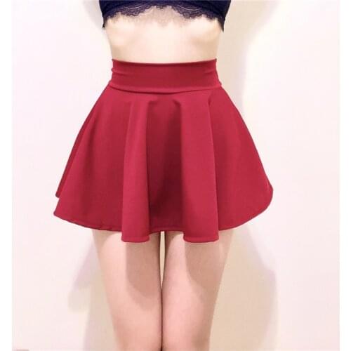 Outdoor Sexy Sweet Harajuku Girls Dance Short Skirt Street Wear High Waist Big Hem Flared Pleated Women Skirts Lady Mini Skirts