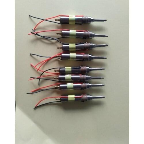 The piezoelectric ceramics of the transducer core of the titanium alloy horn transducer have been pressed